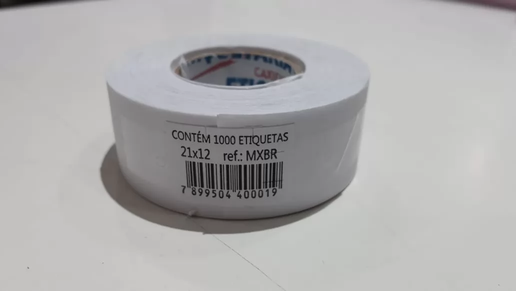ETIQUETA BRANCA 21X12 S/TARJA 1 FURO 1000UN MOTEX
