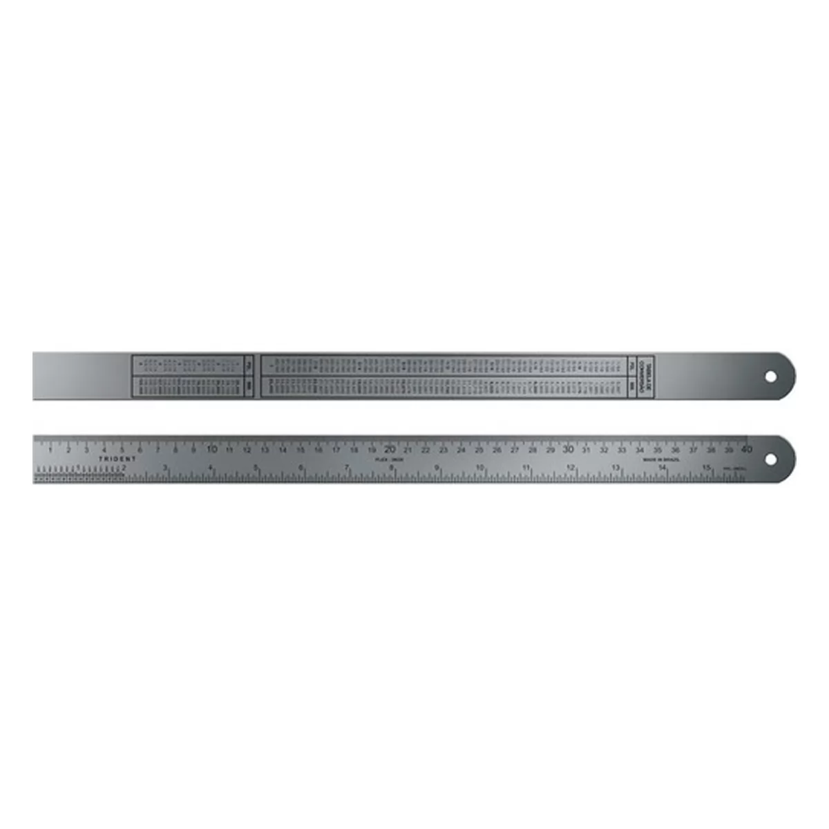 REGUA 40CM ACO INOX TRIDENT