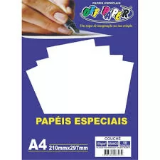PAPEL COUCHE BRANCO A4 170G COM 50 FOLHAS OFF PAPER