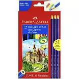 LAPIS DE COR 12 CORES + 3 LAPIS PRETO FABER CASTELL