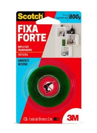 FITA DUPLA FACE ACRILICA FIXA FORTE 19MMX2M ATE 800G 3M