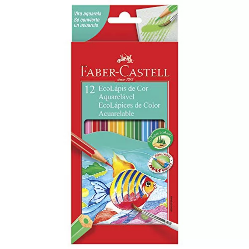 LAPIS DE COR AQUARELAVEL 12 CORES FABER CASTELL