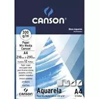 PAPEL AQUARELA UNIVERSITARIO A4 12 FOLHAS 300G CANSON