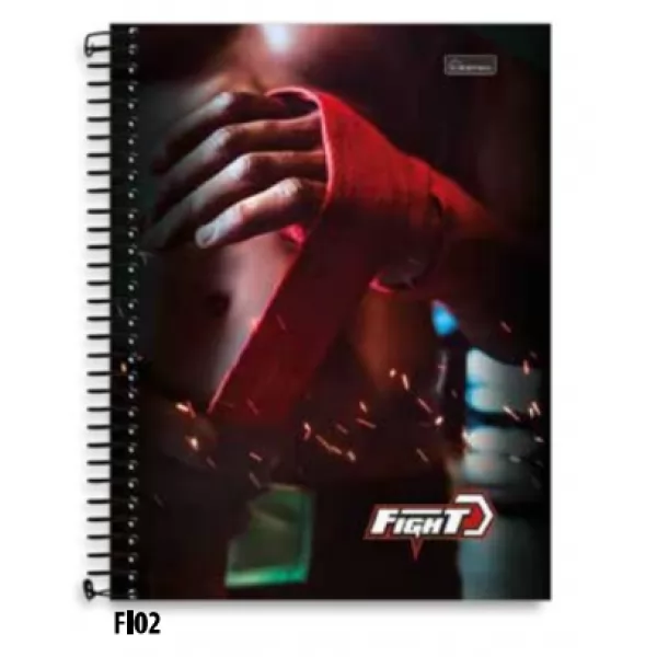 CADERNO FIGHT 96FLS 1X1 UN. CAPA SORTIDA