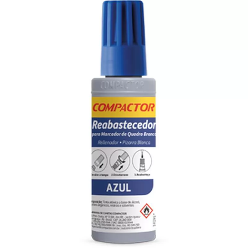 REABASTECEDOR P/MARCADOR QUADRO BRANCO 30ML AZUL