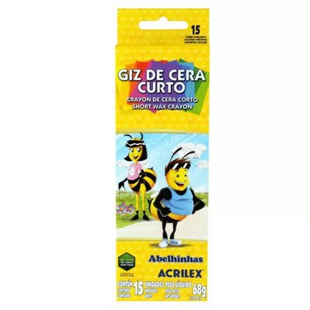 GIZ CERA GROSSO CURTO 15 CORES 068G ACRILEX