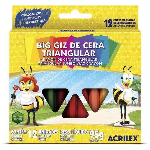 GIZ CERA GROSSO LONGO TRIANGULAR 12 CORES 95G