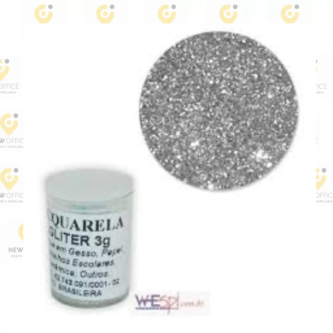 GLITTER PVC PRATA POTES 3G. REAL SEDA