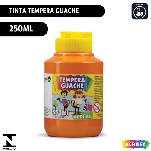 TINTA TEMPERA GUACHE LARANJA 250 ML