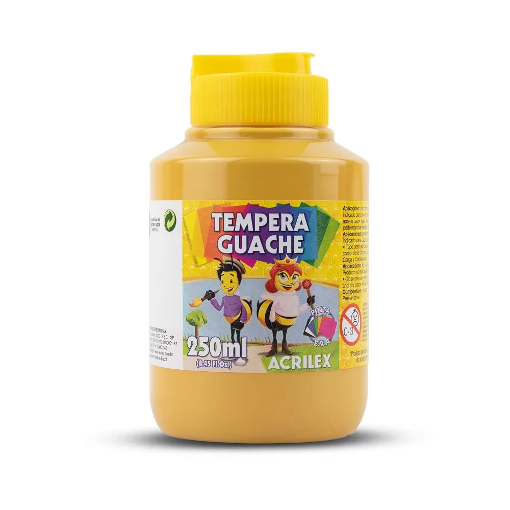 TINTA TEMPERA GUACHE AMARELO OCRE 250ML