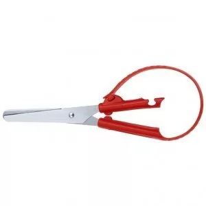 TESOURA ERGONOMICA EM FORMATO DE ARCO VERMELHA