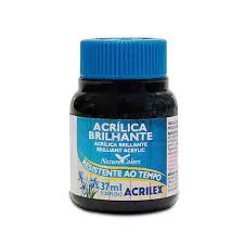 TINTA ACRÍLICA BRILHANTE 37ML ACRILEX PRETO