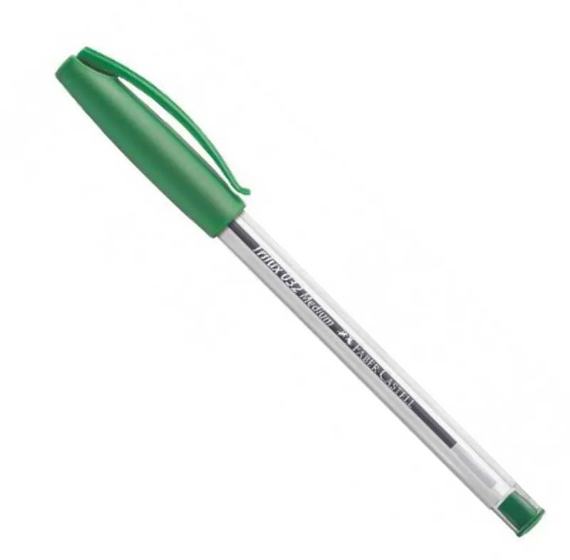 CANETA ESFEROGRÁFICA TRILUX VERDE 1.0MM MÉDIA UN. - FABER CASTELL