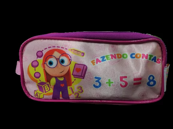 ESTOJO FEMININO 02 ZIPER SANTINO PEQUERRUCHUS ROSA