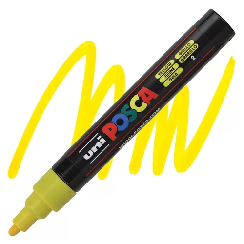 MARCADOR PERMANENTE ATOMICO UNI POSCA PC-5M AMARELO