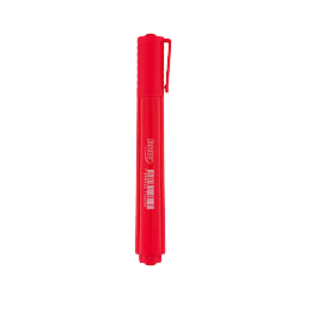 MARCADOR PERMANENTE VERMELHO COM PONTA CHANFRADA