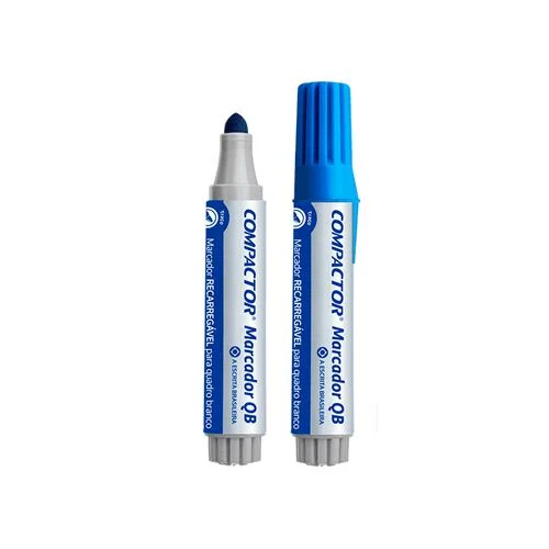 MARCADOR QUADRO BRANCO RECARREGAVEL AZUL COMPACTOR