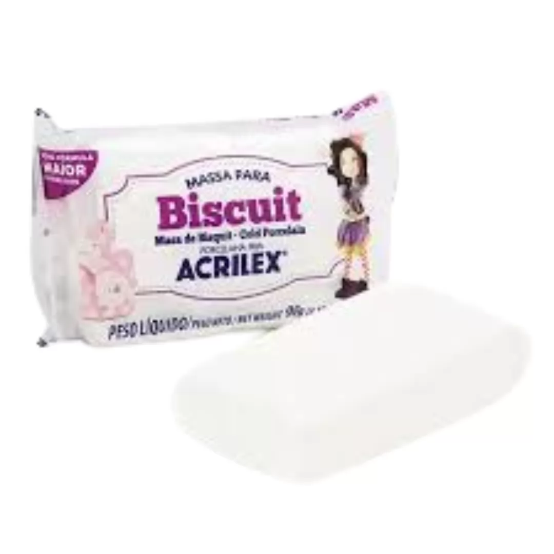MASSA DE BISCUIT BARRA 90G BRANCO - ACRILEX