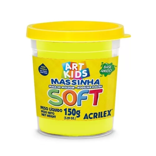 MASSA MODELAR 150GR ACRILEX SOFT AMARELO LIMÃO