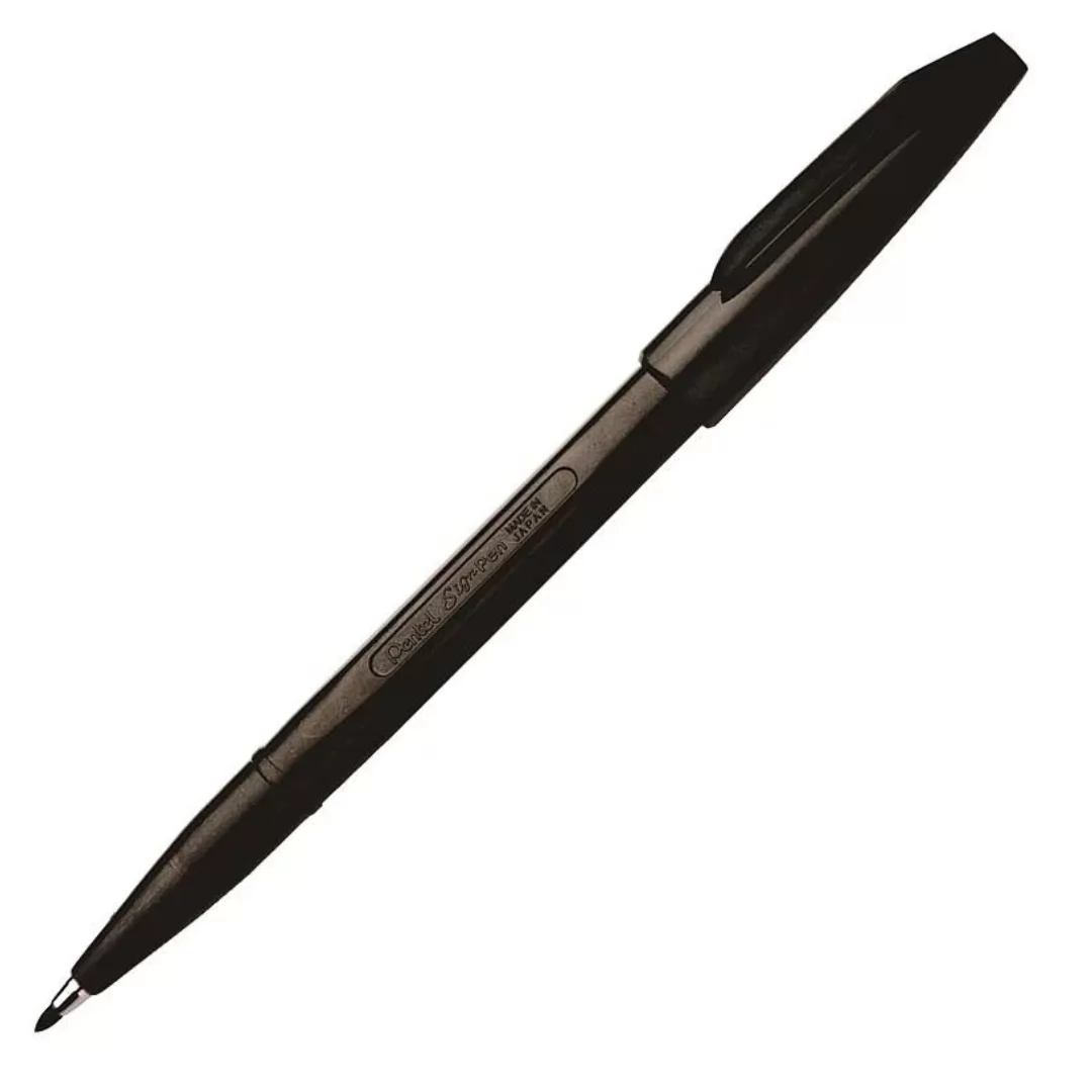 CANETA POROSA 2.0MM PENTEL SIGN PEN PRETA