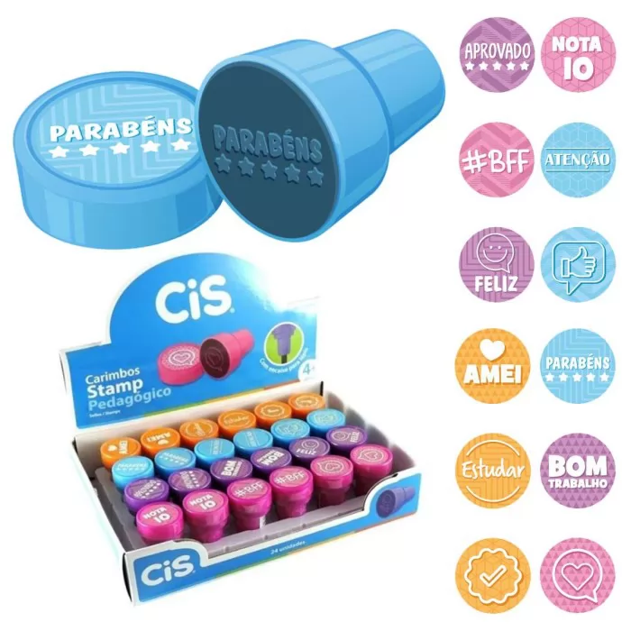 CARIMBOS CIS STAMP PEDAGOGICO CX C/24