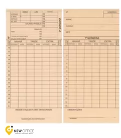 CARTÃO PONTO MENSAL UN 86X180MM AVULSO