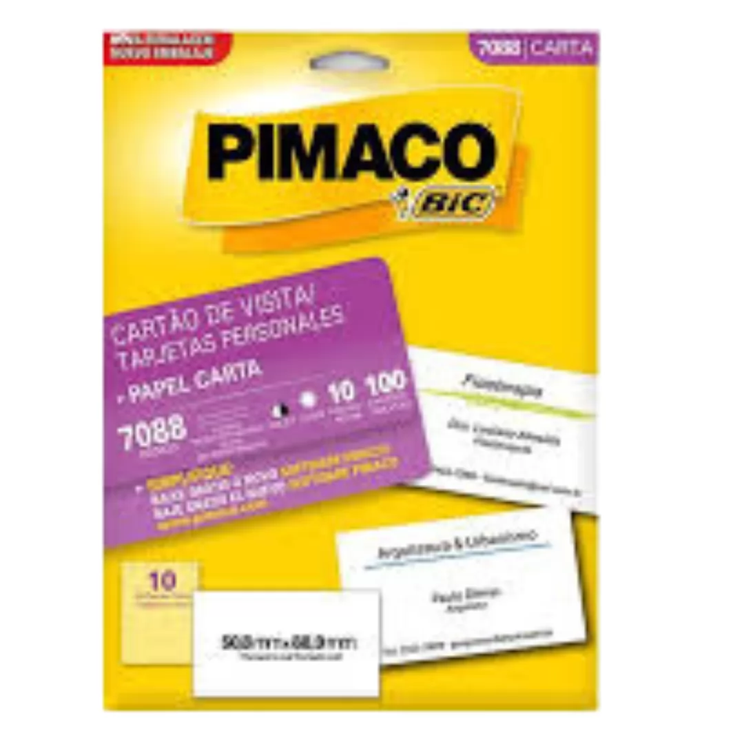 CARTÃO VISITA PIMACO 7088 010 FL 50,8 X 88,9MM MIC