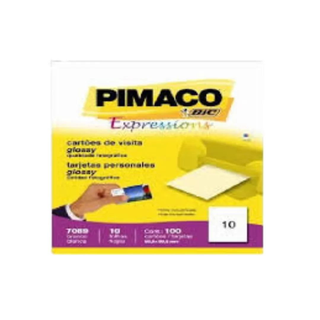 CARTÃO VISITA PIMACO 7089 010 FL 50,8X88,9MM