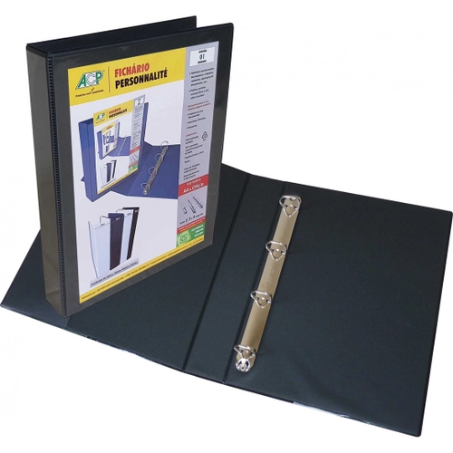 PASTA FICHARIO PERSONALITE OFICIO E A4 40MM COM 4 ARG. PRETO- ACP