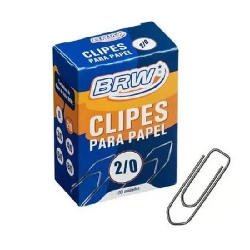 CLIPS PARA PAPEL 2/0 - CX C/100 UN.