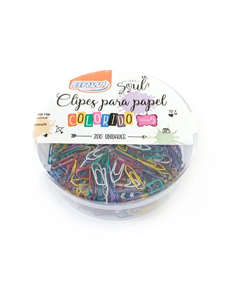 CLIPS PARA PAPEL 5 - COLORIDO C/200UN