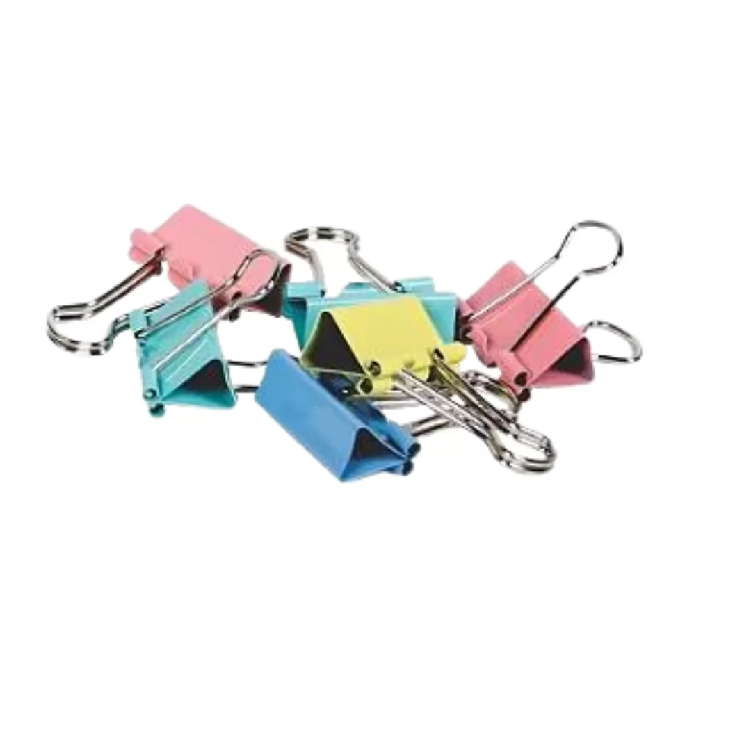 CLIPS PARA PAPEL BINDER 25MM - PASTEL