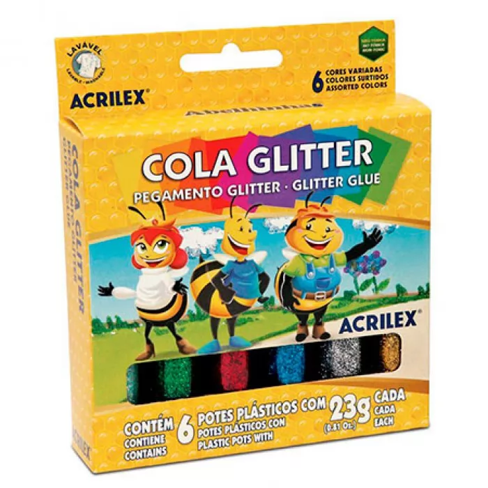 COLA GLITTER 23G ACRILEX 06 CORES