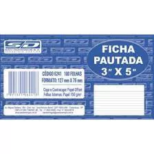 FICHA PAUTADA 3X5 100 UN 75X127MM SD