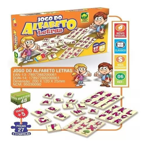 JOGO DO ALFABETO DE MADEIRA