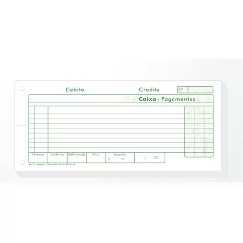 SLIP DE CAIXA PAGAMENTO 50 FLS ROTERMUND VERDE