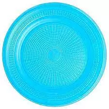 PRATO PLÁSTICO 15 CM AZUL NEON 10UN