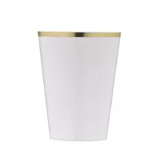 COPO LUXO 300ML BRANCO E OURO UNIDADE