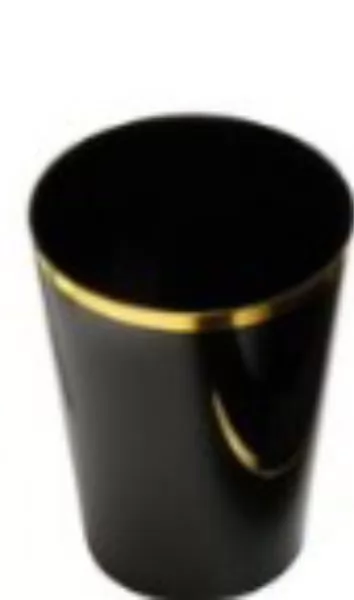 COPO LUXO 300ML PRETO E OURO UNIDADE