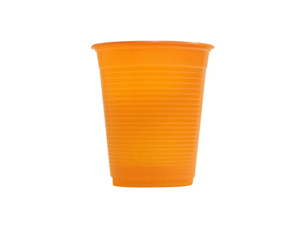 COPO PLÁSTICO 200 ML LARANJA NEON 50UN