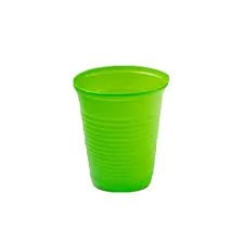 COPO PLÁSTICO 200 ML VERDE NEON 50UN.
