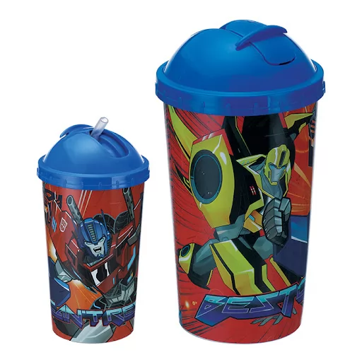 COPO RETRÁTIL 600ML TRANSFORMERS