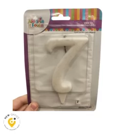 VELA ESTILO GIGANTE N.7 BRANCO- ALEGRIA E FESTA