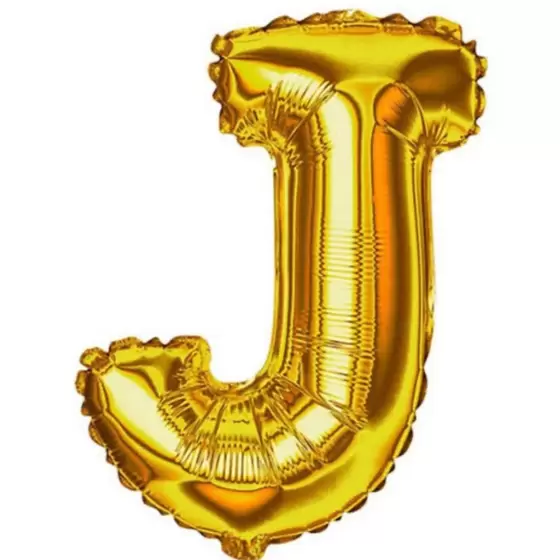 BALÃO METALIZADO 40 CM DOURADO LETRA J