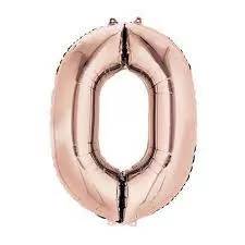 BALÃO NUMERO 0 ROSE GOLD 40 CM UNIDADE