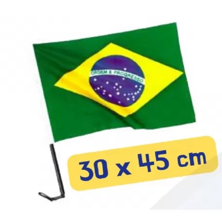 BANDEIRA DE TECIDO BRASIL HASTE 30X45CM UNIDADE