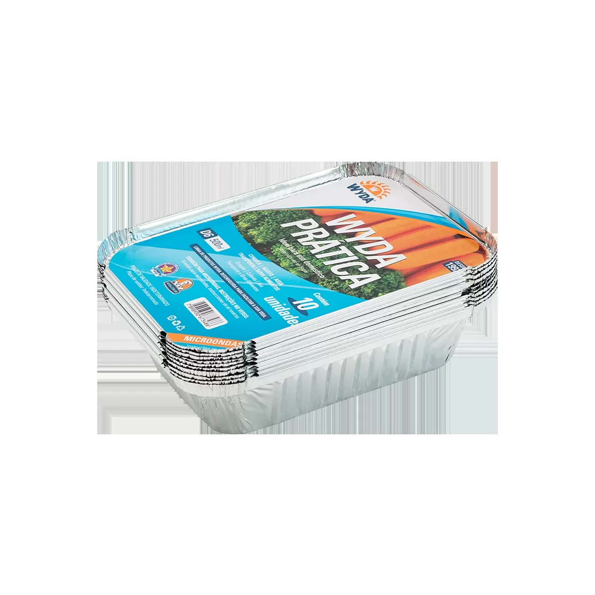 BANDEJA ALUMINIO 500ML COM TAMPA CJD6 010UN