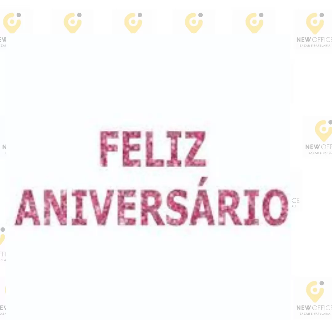 FRASE PARABÉNS 13 CM GLITTER AZUL/ROSA EVA 8 PÇS