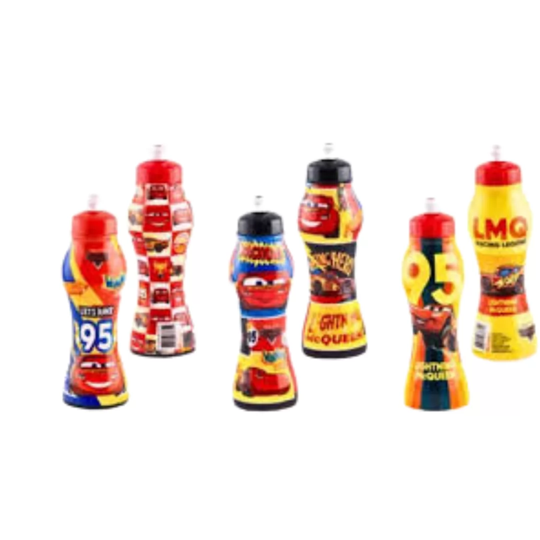 GARRAFA PLÁSTICA 450ML SLEEVE CARROS