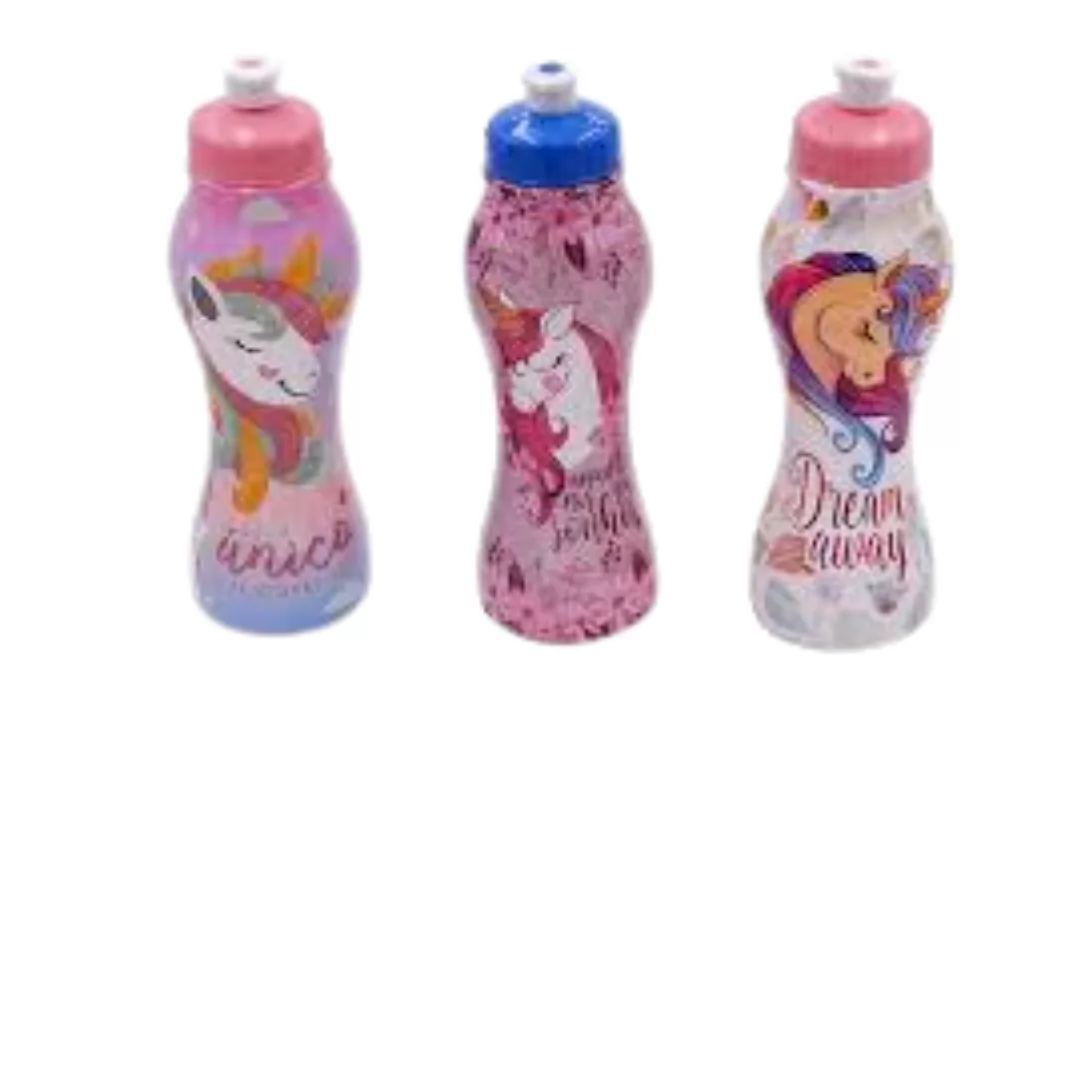 GARRAFA PLÁSTICA 450ML SLEEVE UNICÓRNIO